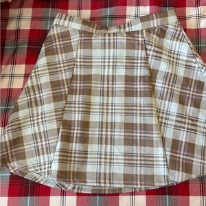RSQ Plaid Mini Skirt in Brown and Cream